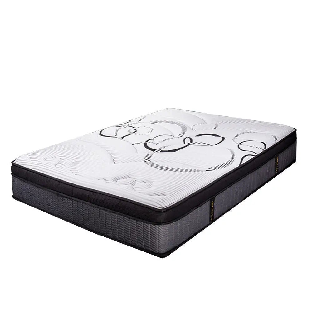 Kingston Slumber Mattress KING Size Bed Euro Top Pocket Spring Firm Bedding Foam 34CM - Furniture > Mattresses