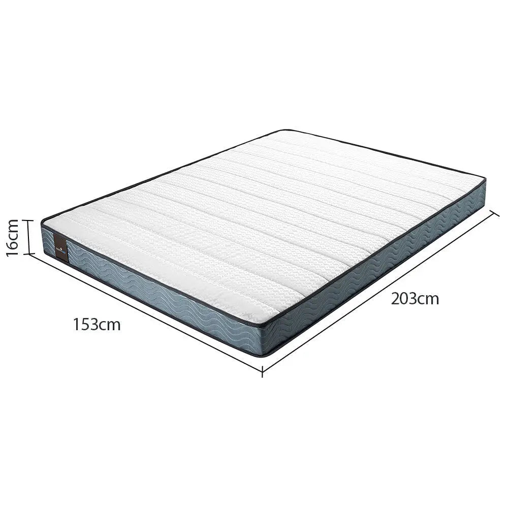 Kingston Slumber Mattress QUEEN Bed Size Bonnell Spring Bedding Firm Foam Top 16CM - Furniture > Mattresses