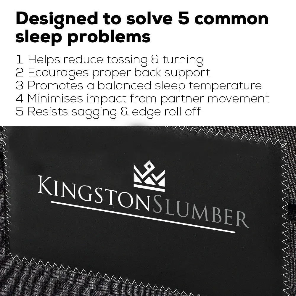 Kingston Slumber Mattress SINGLE Size Bed Euro Top Pocket Spring Bedding Firm Foam 34CM - Furniture > Mattresses