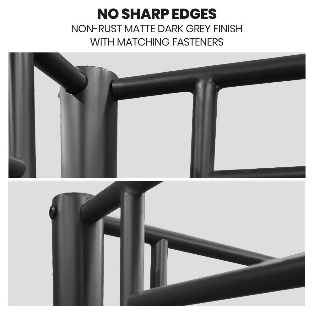 Kingston Slumber Metal Single over Double Bunk Bed Frame Dark Matte Grey - Furniture > Bedroom > Beds & Bed Frames
