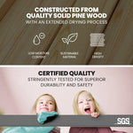 KINGSTON SLUMBER Single Bunk Bed Frame Solid Pine 2-in-1 Modular Design Converts to 2 Single Beds For Kids Grey