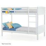 Kingston Slumber Single Bunk Bed Frame Solid Pine Wood Timber Modular Design White - Furniture > Bedroom > Beds & Bed
