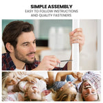 KINGSTON SLUMBER Single over Double Metal Bunk Bed Frame Matte White - Furniture > Bedroom > Beds & Bed Frames
