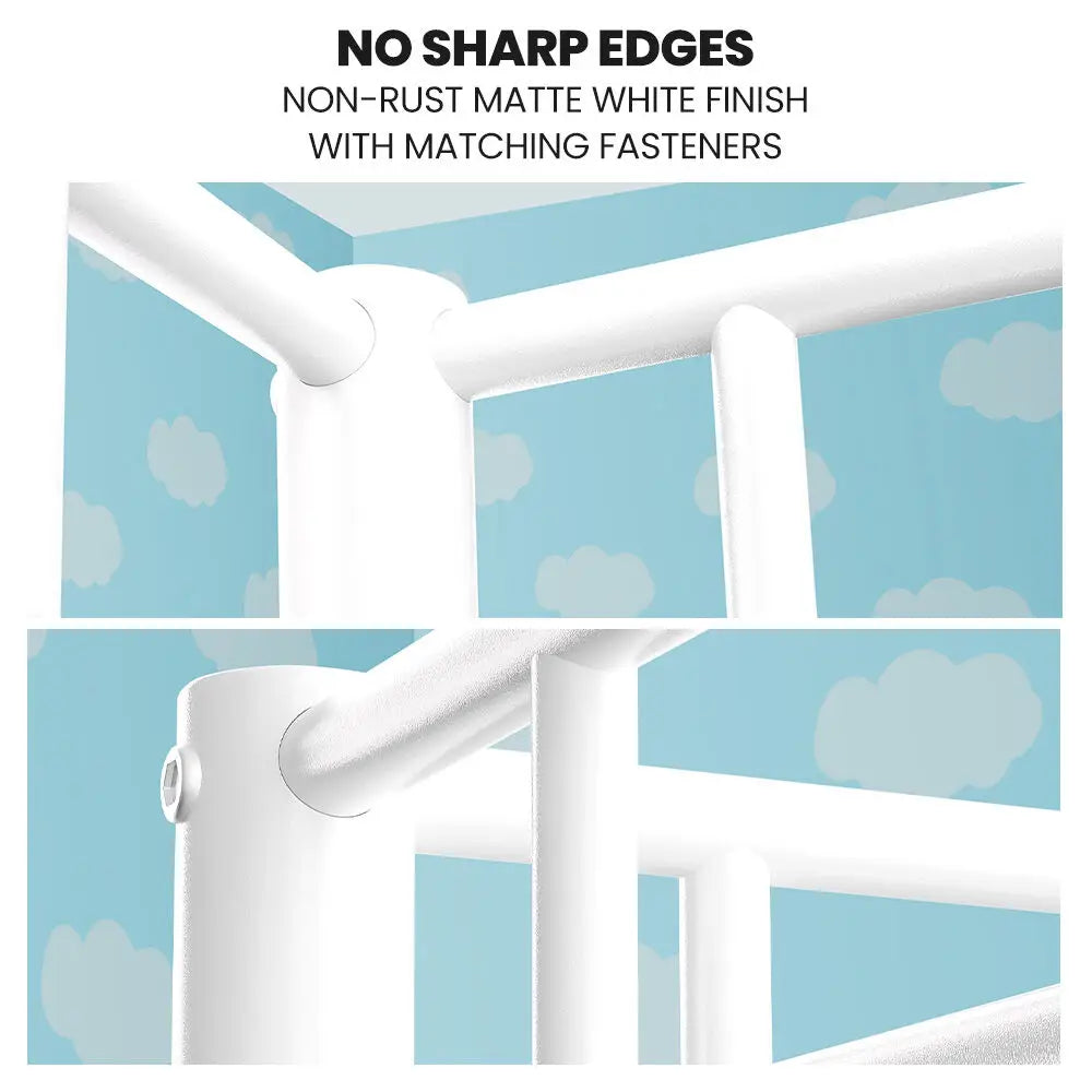 KINGSTON SLUMBER Single over Double Metal Bunk Bed Frame Matte White - Furniture > Bedroom > Beds & Bed Frames