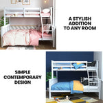Kingston Slumber Single Over Double Wooden Bunk Bed Frame Triple Solid Pine 2-in-1 Modular Design Converts to 2 Beds