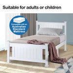 KINGSTON SLUMBER Single Wooden Bed Frame - White - Furniture > Bedroom > Beds & Bed Frames