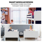 Kingston Slumber Triple Wooden Single Over Double Bunk Bed Frame for Kids Convertible Design White - Furniture >