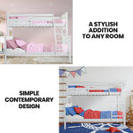 Kingston Slumber Triple Wooden Single Over Double Bunk Bed Frame for Kids Convertible Design White - Furniture >