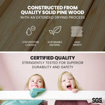 Kingston Slumber Wooden Kids Single Loft Bed Frame - Hiding Space Underneath with Interchangeable Pink and Blue