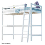 KINGSTON SLUMBER Wooden Kids Single Loft Bed Frame with Desk - White - Furniture > Bedroom > Beds & Bed Frames
