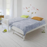 KINGSTON SLUMBER Wooden Single Bed Frame w/ Pop Up Trundle for Kids Bedroom White - Furniture > Bedroom > Beds & Bed