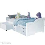 Kingston Slumber Wooden Single Sofa Bed Frame with Storage Drawers - White - Furniture > Bedroom > Beds & Bed Frames
