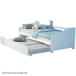 KINGSTON SLUMBER Wooden Single Sofa Bed Frame with Trundle Underbed - White - Furniture > Bedroom > Beds & Bed Frames