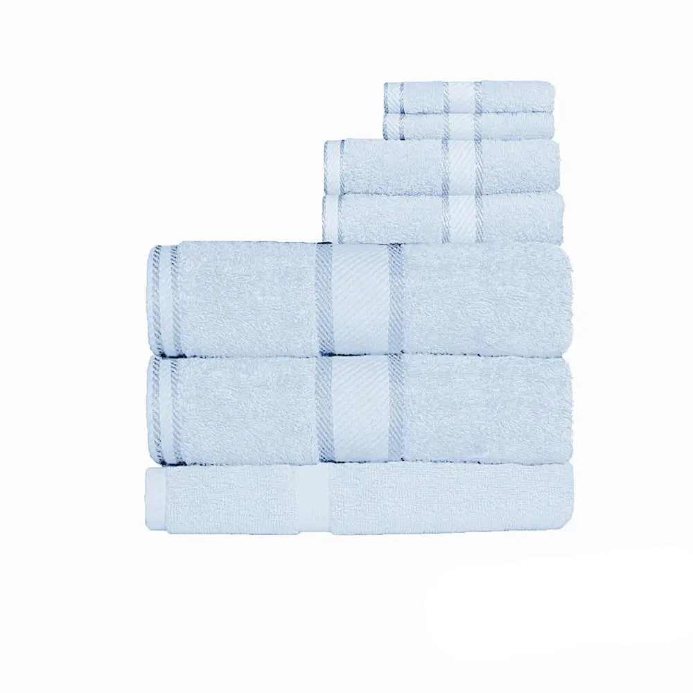 Kingtex 550gsm Cotton 7 Pce Bath Sheet Set Baby Blue - Home & Garden > Bathroom Accessories