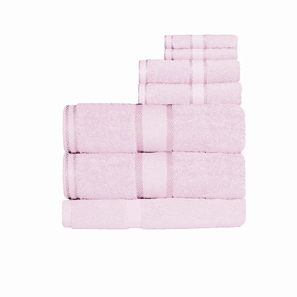 Kingtex 550gsm Cotton 7 Pce Bath Sheet Set Baby Pink - Home & Garden > Bathroom Accessories