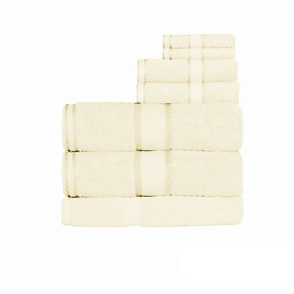 Kingtex 550gsm Cotton 7 Pce Bath Sheet Set Cream - Home & Garden > Bedding > Bed Sheets