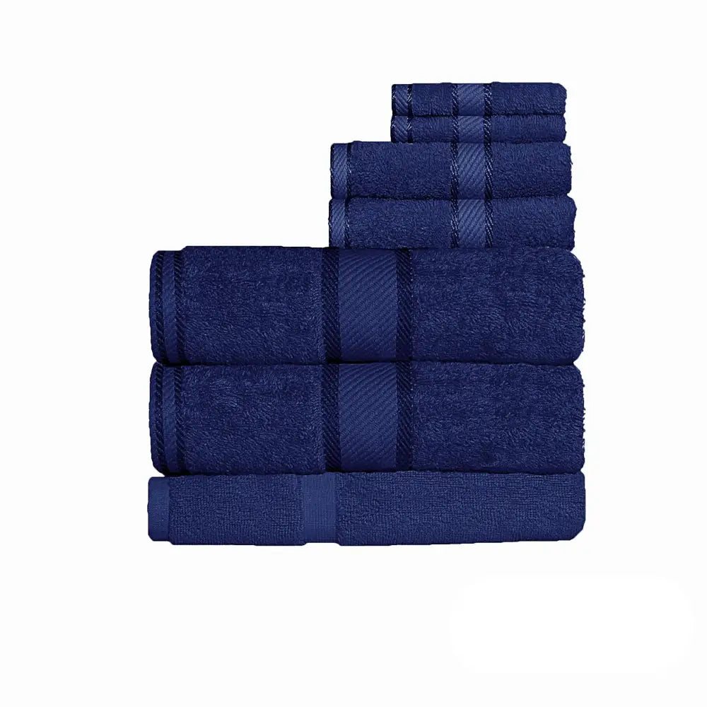 Kingtex 550gsm Cotton 7 Pce Bath Sheet Set Navy - Home & Garden > Bathroom Accessories