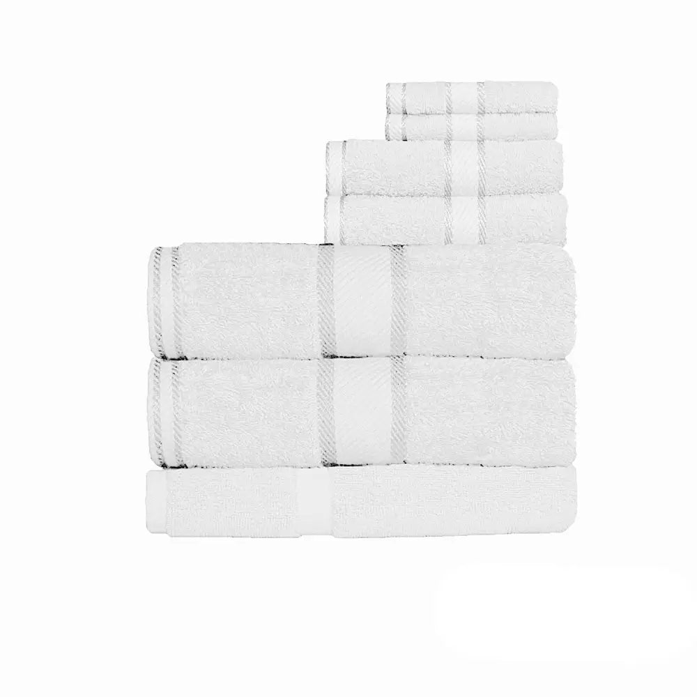 Kingtex 550gsm Cotton 7 Pce Bath Sheet Set White - Home & Garden > Bathroom Accessories