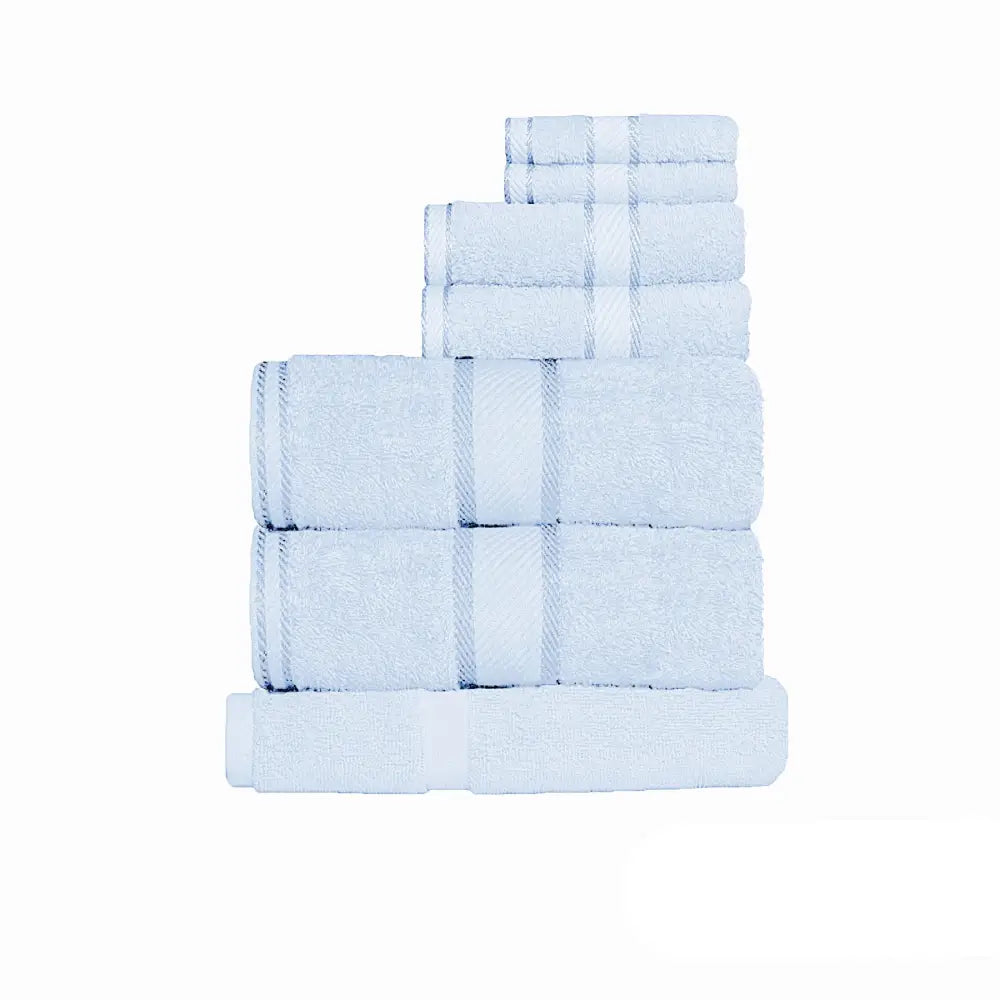 Kingtex 550gsm Cotton 7 Pce Towel Set Baby Blue - Home & Garden > Bathroom Accessories