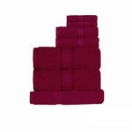 Kingtex 550gsm Cotton 7 Pce Towel Set Burgundy - Home & Garden > Bathroom Accessories > Bath Towels & Robes