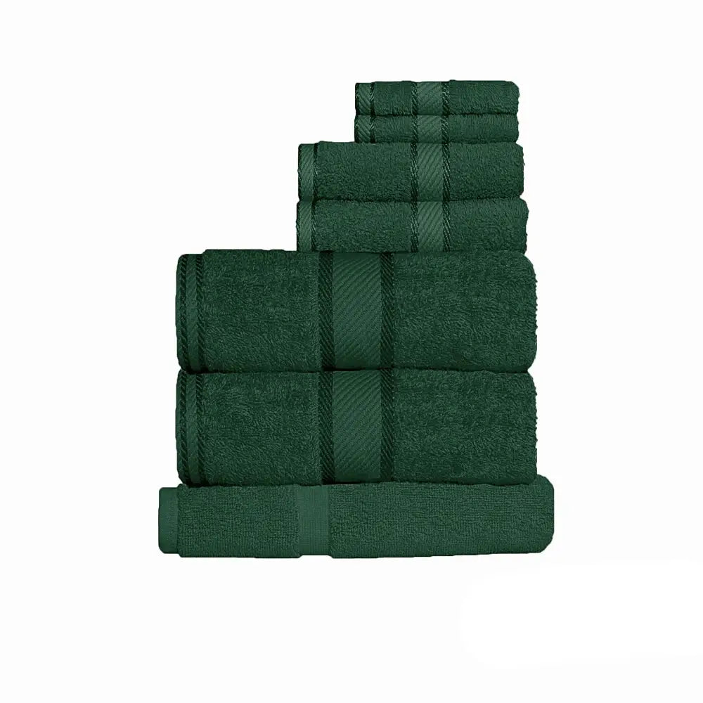 Kingtex 550gsm Cotton 7 Pce Towel Set Forest - Home & Garden > Bathroom Accessories > Bath Towels & Robes