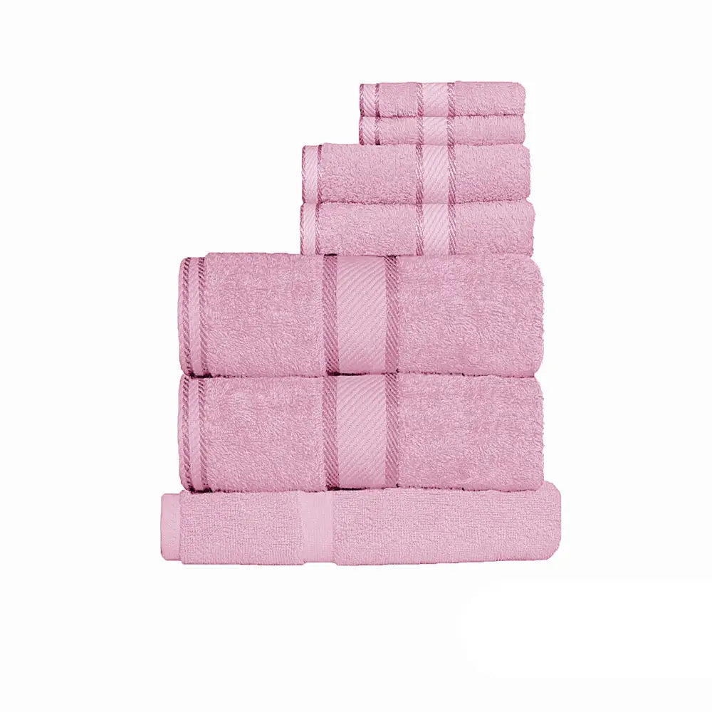 Kingtex 550gsm Cotton 7 Pce Towel Set Rose - Home & Garden > Bathroom Accessories