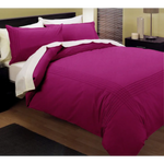 Kingtex Pintuck Quilt Cover Set Fushia Queen - Home & Garden > Bedding