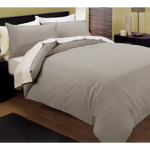 Kingtex Pintuck Quilt Cover Set Linen Double - Home & Garden > Bedding