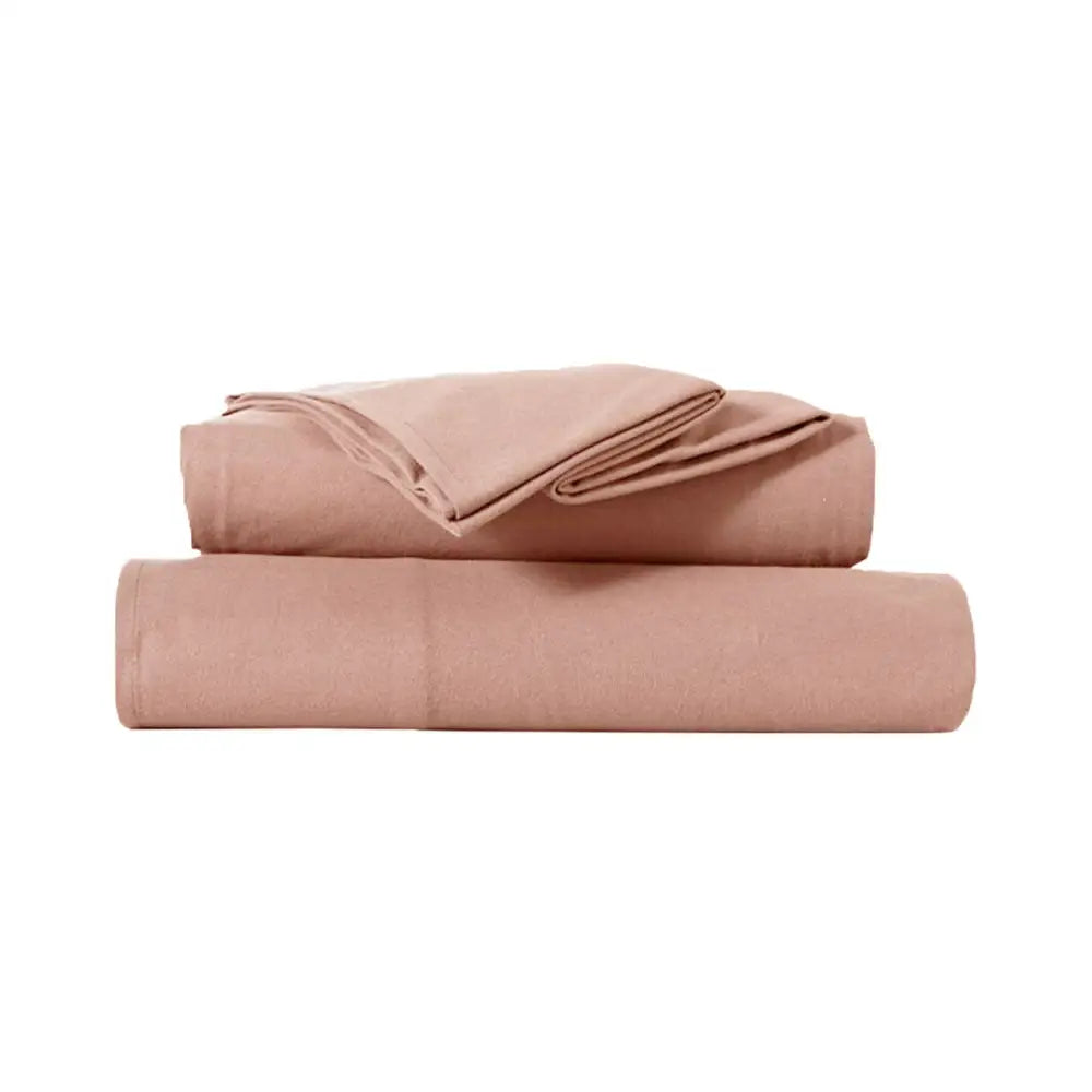 Kingtex Ultra-Soft Micro Flannel Sheet Set 40 cm Wall Rose Pink Single - Home & Garden > Bedding > Bed Sheets