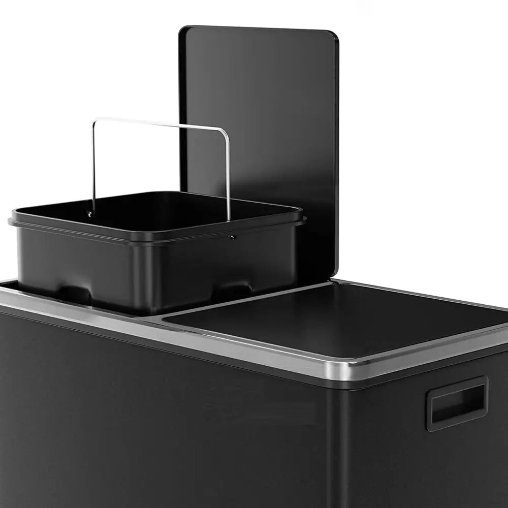 Kitchen Dual Recycling Bin 30L Black - Home & Garden > Home & Garden Others