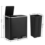 Kitchen Dual Recycling Bin 30L Black - Home & Garden > Home & Garden Others
