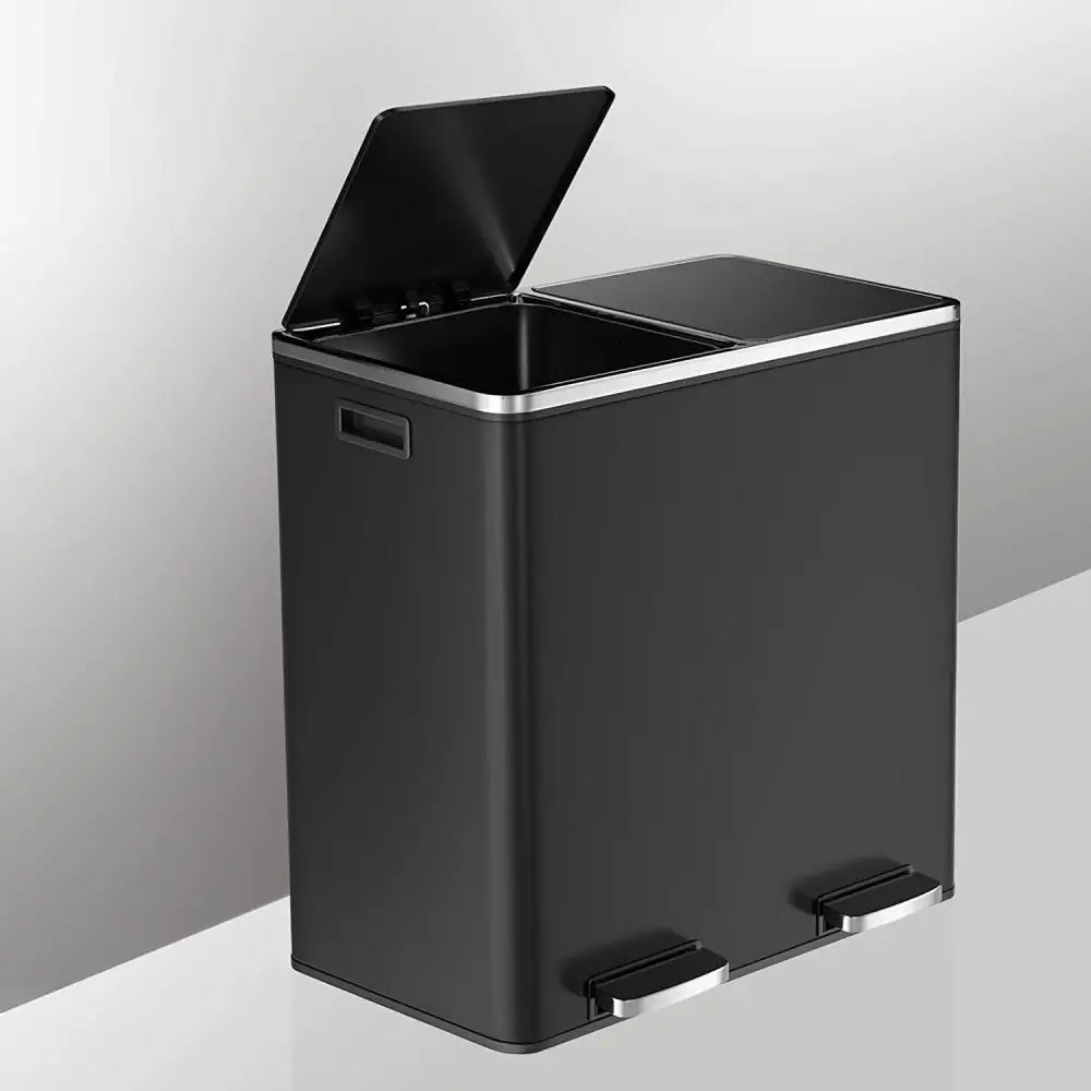 Kitchen Dual Recycling Bin 30L Black - Home & Garden > Home & Garden Others