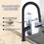 Kitchen Laundry Bathroom Basin Sink Pull Out Mixer Tap Faucet in Black - Furniture > Bathroom > Tap & Sink Accessories