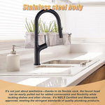 Kitchen Laundry Bathroom Basin Sink Pull Out Mixer Tap Faucet in Black - Furniture > Bathroom > Tap & Sink Accessories