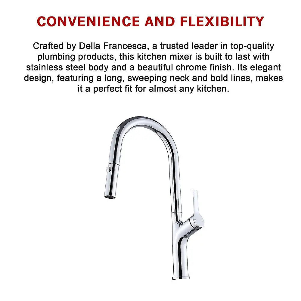 Kitchen Laundry Bathroom Basin Sink Pull Out Mixer Tap Faucet in Chrome - Furniture > Bathroom > Tap & Sink Accessories