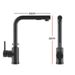 Kitchen Mixer Tap Pull Out Rectangle 2 Mode Sink Basin Faucet Swivel WELS Black - Furniture > Bathroom > Tap & Sink