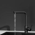 Kitchen Mixer Tap Pull Out Rectangle 2 Mode Sink Basin Faucet Swivel WELS Black - Furniture > Bathroom > Tap & Sink
