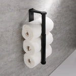 Kitchen Paper Holder Under Screw Wall Mount Adhesive Paper Towel Holder Rectangle Black - Home & Garden > Bathroom
