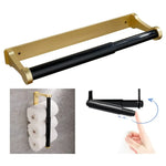 Kitchen Paper Holder Under Screw Wall Mount Adhesive Paper Towel Holder Rectangle Gold - Home & Garden > Bathroom