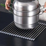 Kitchen Roll-Up Dish Drying Rack Foldable Drainer Over Sink 304-Stainless Steel(Medium:47*30cm) - Home & Garden >