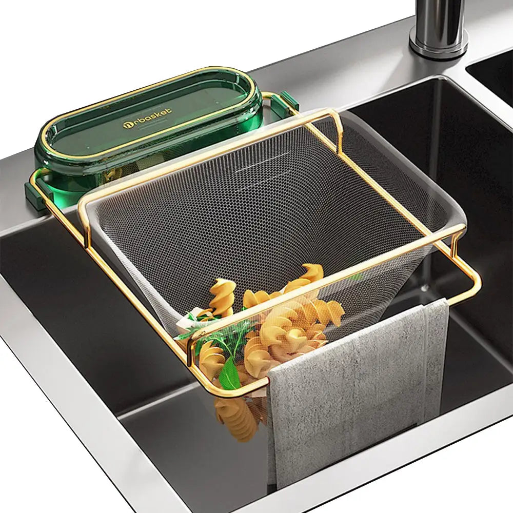 Kitchen Sink Strainer Drain with 200pcs Sink Filter Mesh Bags Filter Food Waste(Green + 200pcs net bags) - Home &