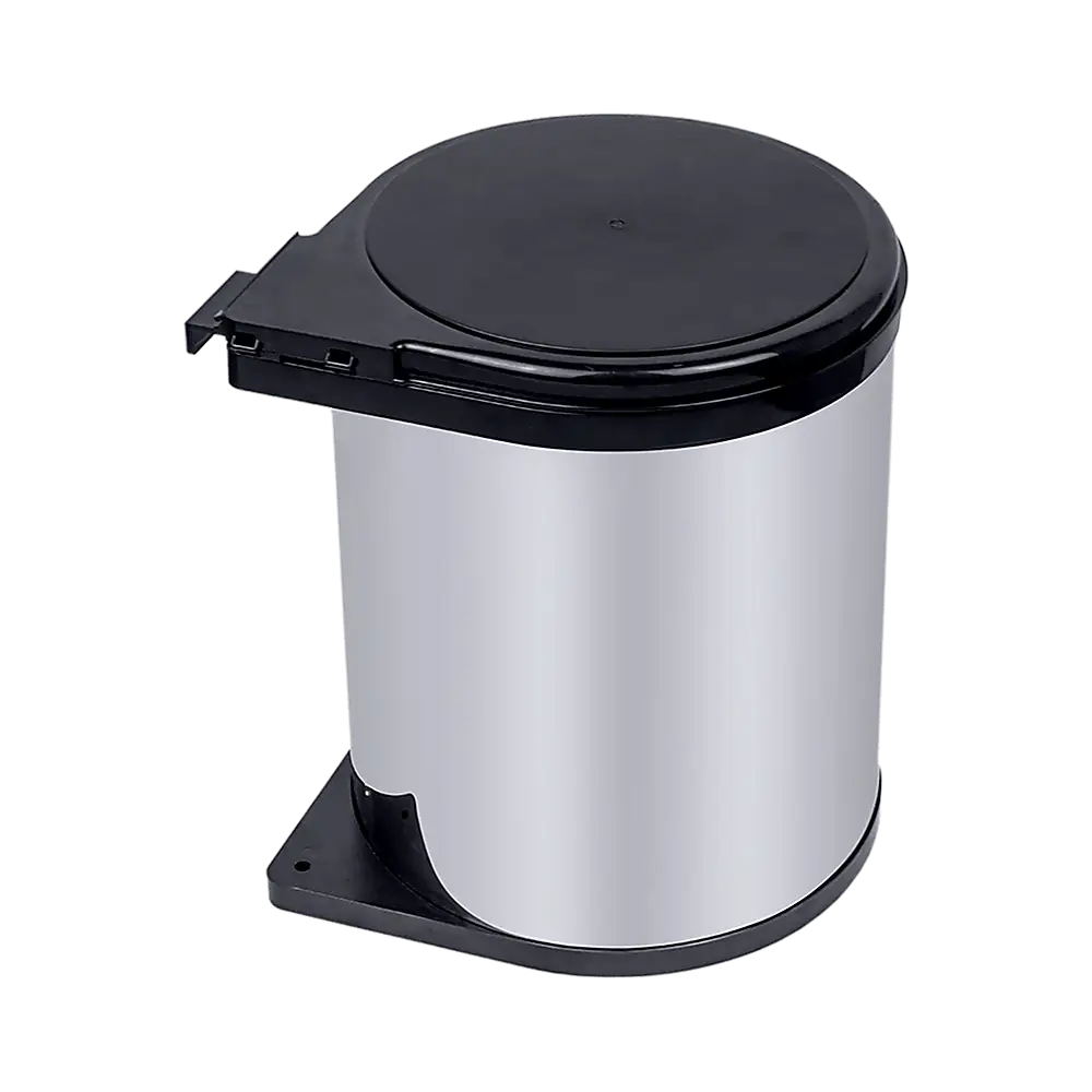 Kitchen Swing Pull Out Bin Stainless Steel Garbage Rubbish Waste Trash Can 14L - Home & Garden > Kitchenware