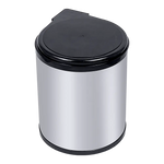 Kitchen Swing Pull Out Bin Stainless Steel Garbage Rubbish Waste Trash Can 14L - Home & Garden > Kitchenware