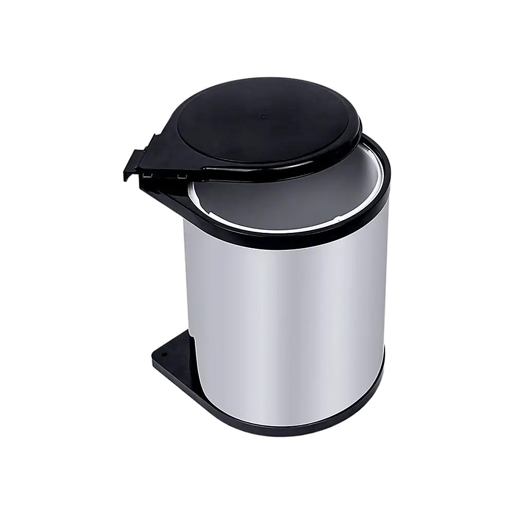 Kitchen Swing Pull Out Bin Stainless Steel Garbage Rubbish Waste Trash Can 14L - Home & Garden > Kitchenware