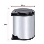 Kitchen Swing Pull Out Bin Stainless Steel Garbage Rubbish Waste Trash Can 14L - Home & Garden > Kitchenware