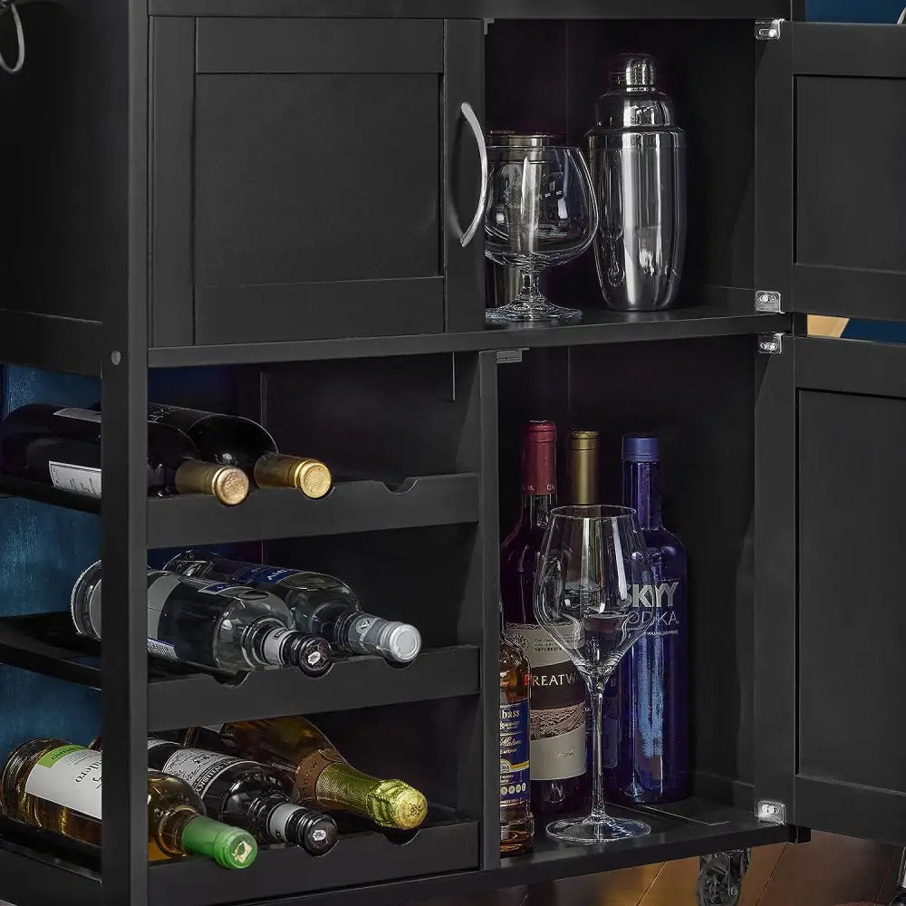Kitchen Trolley Bottle Rack Drawer Cabinet - Home & Garden > Kitchenware