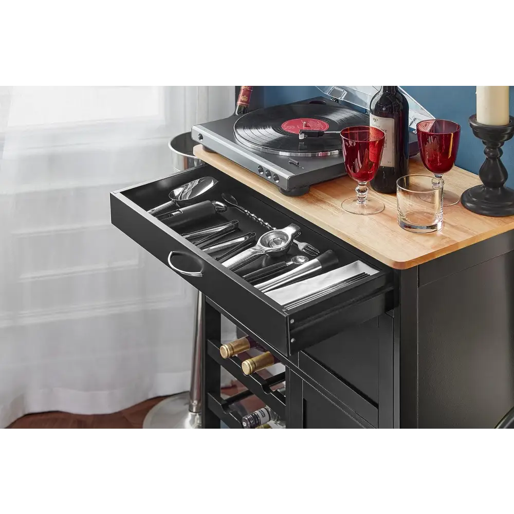 Kitchen Trolley Bottle Rack Drawer Cabinet - Home & Garden > Kitchenware