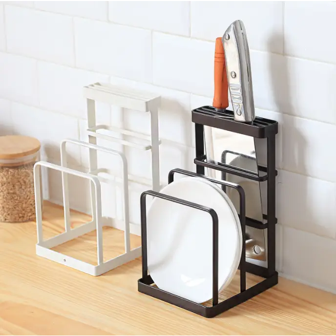 Knife & Chopping Board Shelf Stand White - Home & Garden > Storage
