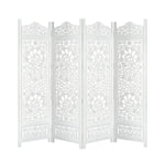 Koch 4 Panel Room Divider Screen Privacy Shoji Timber Wood Stand - White - Furniture > Bedroom > Room Dividers