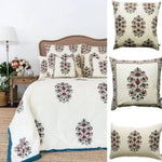 Kolka Cotton Gulbahar Quilted Euro Sham Superior Quality High Durable - Ruby - Home & Garden > Decor